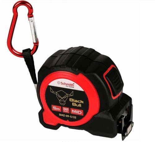 Schmith - Metre Ruban - 5m 32mm Black Bull - Outillage - Gadget Utile pour Mesurer Facilement et Precisement - Résistant - pour Travaux Professionnels et Usage Quotidien