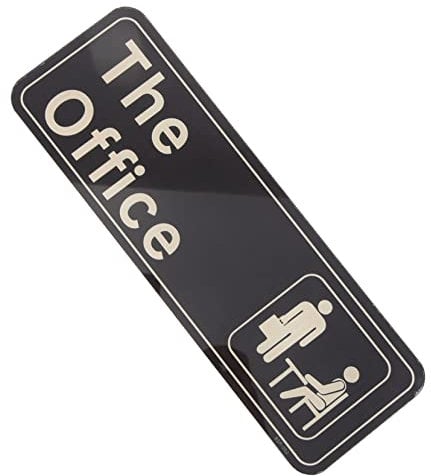 DIYEAH Letrero De Oficina De Acrílico Negro Placa De Puerta Autoadhesiva Para Oficina Fácil Instalación Para Salas De Reuniones y Despachos