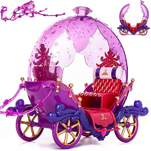Puppen Kutsche mit Zaumzeug passend für Barbie Puppen - Steffi Love - LOL Surprise Spielzeug Puppe - Prinzessin Pferdekutsche - Märchenkutsche Puppenkutsc..