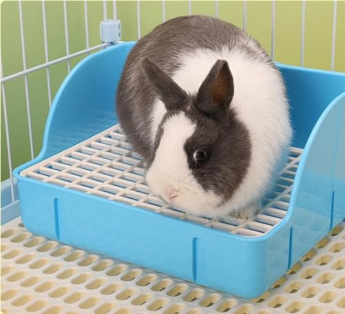 Rabbit Litter Box Toilet,Potty Corner Toilet,Durable Cage Litter Tray Rabbit Litter Box Trainer for Rabbits, Guinea Pigs, Chinchillas, Hamsters,Ferrets,Easy-Clean Mesh, (29x22x15.5cm)