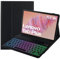 SUEEWE Case with Keyboard for Lenovo Tab Plus 11.5 Inch, 7 Color Backlight, Wireless UK Layout keyboard, Removable Detachable for Lenovo Tab Plus (TB351FU), Black