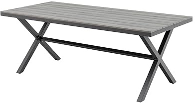 Gardissimo Gartentisch Esstisch Catania Anthrazit 200 x 90 cm | Rechteckig, Aluminium, Nonwood, Wetterfest, Outdoor, Pflegeleicht