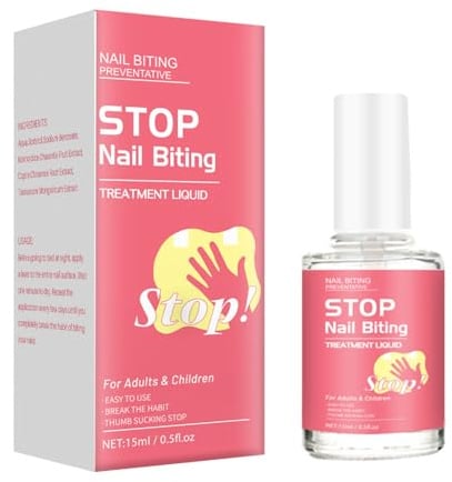 15ML Stop Nägelkauen Nagellack, Stop Nägelkauen Für Kinder, Effektives Mittel zum Stop Biting Nails und Daumenlutschen abgewöhnen, Anti Nagelkauen Für Kinder und Erwachsene