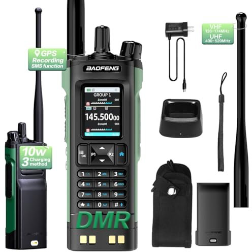 BAOFENG DM32 Walkie Talkie DMR GPS 10W Programación Multi Banda Frecuencia de Copia Inalámbrica Tipo C UV32 Jamón 2 Vías Ra