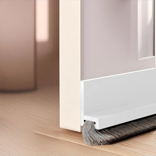 Midslinee 100cm Bianco Paraspifferi Sottoporta, Paraspifferi porta blindata, Guarnizione a Spazzola per Porte, Paraspifferi per Porte, door seal (white)