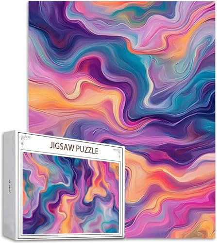 Puzzle 100 Teile Farbe Puzzle Erwachsene, DIY Groß Puzzelmatten, Holzpuzzle für Erwachsene Kinder ab 12 Jahren Wooden Jigsaw Landschaft Geschicklichkeitsspiel für Die Ganze Familie, Geschenke D-519