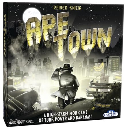 Ape Town by Reiner Knizia – for 2 to 4 Players Ages 10+ – Area Control Tile Laying Board Game