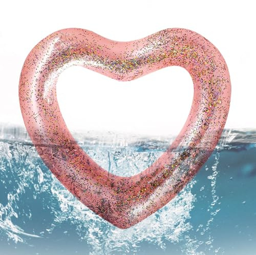 Flotteurs de Piscine gonflables | Tube de chaises Longues flottantes pour Piscine en Forme de cœur | Anneau Flottant de Gonflable épais été fête de Plage en Plein air pour Adultes Adolescents