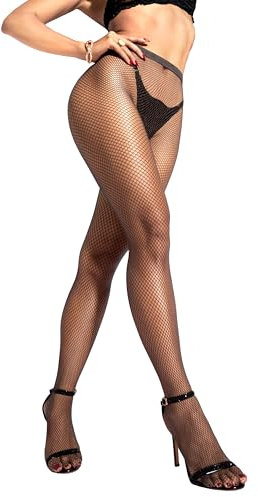 sofsy Pantimedia de Red de Redecilla de Pesca de Rejilla Tight High Cintura Medias de Red de Nylon Grey 1/2 - X-Small/Small