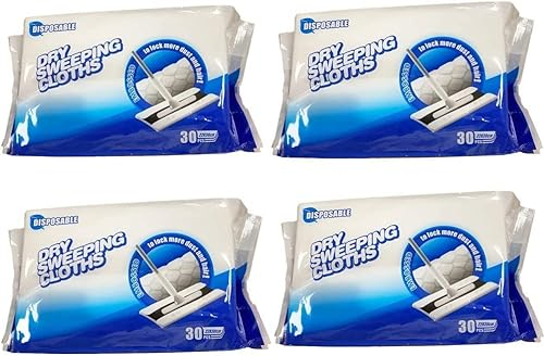 Jebblas Dry Sweeping Cloths,Dry Floor Wipes,Disposable Floor Cloths,Clean and Away Dry Dusting Mop Cloths,Electrostatic Floor Cloths for Flat Swivel Mop 30cm x 22cm,Pack of 120