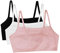 Fruit of the Loom Women's Cotton Pullover Sport Bra (Pack of 3), Blushing Rose/White/Black