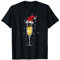 Prosecco Lover Weihnachten T-Shirt Schwarz S U-Ausschnitt Kurzarm Klassische Passform Erwachsener Unisex
