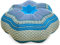 Livasia Meditationskissen Stern groß - Ø 40x20cm - Yogakissen mit Kapok, Pouf, Bodenkissen sternförmig Yoga Zen Meditation, Zafukissen Garten Balkon, Sitzkissen handgefertigt (Hellblau)