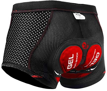 X-TIGER Ciclismo Uomo 5D Gel Imbottito Boxer Traspirante Biancheria Intimo Mutande Pantaloncini da Ciclismo Bici