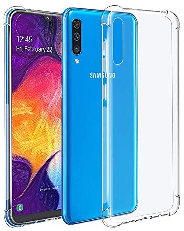 REY Transparent Silikonhülle TPU Anti-Shock für Samsung Galaxy A50 - A50s - A30s, Handyhülle Premium Kratzfest TPU Durchsichtige Schutzhülle