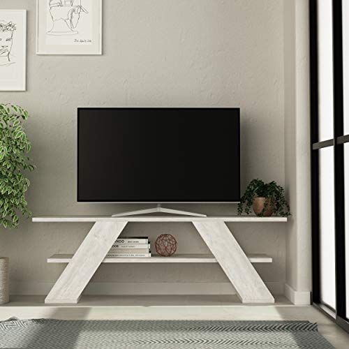 Hocuspicus HOCUS PICUS Modern Designed TV Unit for living room up to 48 TVs - 120 x 40 x 33 cm - Easy to Assemble and Clean (Ancient White)
