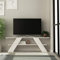 HOCUS PICUS | Holz Farfalla TV Schrank | Moderner Fernsehtisch, Sideboard mit Regalen für Wohnzimmer bis 150 cm | 120 x 40 x 33 cm | Antik Weiß