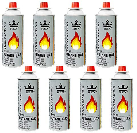 Mianova Gaskartuschen 227g Butan Gas | Bunsenbrenner Campingkocher Kocher Gaskocher Camping Gasheizung Grill Gasbrenner Lötlampe Set 8 Gasflaschen