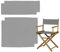STAY GENT 2 Set Direktoren Stuhlbezüge Directors Chair Replacement Covers Grau
