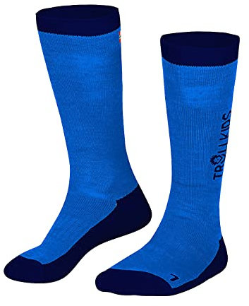 Trollkids Kids Ski Socks 34, medium blue/navy