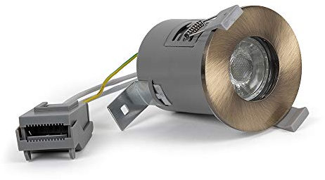 Antique Brass GU10 IP65 LED Ceiling Downlight for Bathroom Light, Bedroom, Kitchen Lighting, recessed Ceiling spotlights Providing Flushed Ceiling Lights | by Lieber