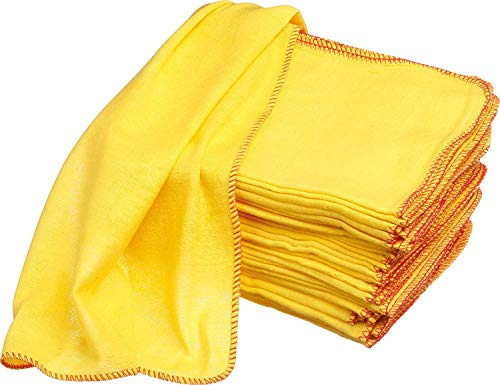 AIMS 40pk Jumbo Yellow Duster Premium Heavy Duty Cloth Kitchen Cleaning cloth towel Strong 100% Woven Cotton Kitchen Cloth 50x40cm
