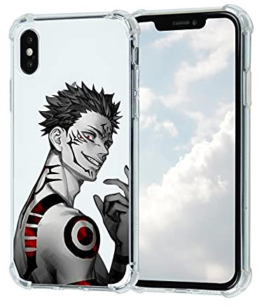 Anime iPhone X/XS Hülle, Jujutsu Kaisen Ryomen Sukuna Itadori Yuji Comic Manga Character Anime iPhone Hülle für Frau Mann Jungen Mädchen Cute Cartoon Cool Design Soft TPU Case für iPhone X/XS