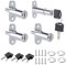 OHYER 4 Pcs Serrure de classeur Serrure e Placard à Tiroirs Alliage de Zinc Serrure de Meuble à Porte Coulissante Avec 8 Clé pour Vitrines Classeurs Tiroirs Penderies Bureaux Meubles Ø 19 mm (Argent)