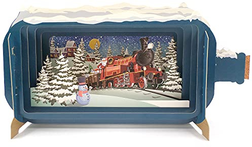 Message In A Bottle Santa Express Pop Up Christmas Greeting Card By Alljoy Cards XMIB056