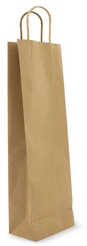 Lote de 100 Bolsas de Vino de papel Kraft 150 gr 35 cm