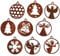 Rostikal 9er Set Christbaumschmuck 7 cm Rost Deko Wohnzimmer Fensterdeko hängend Gartendeko