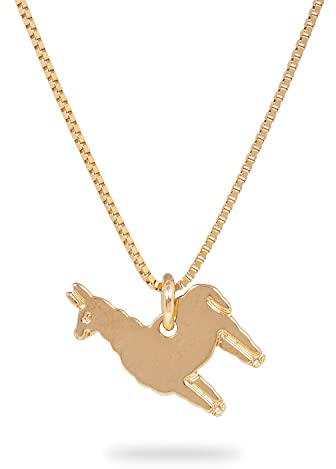Malaika Raiss Damen Kette Gold Anhänger Alpaka Messing 24k Vergoldet ca. 45 cm lang - 31-317