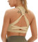icyzone Damen Yoga Sport-BH mit Gepolstert Fitness Bustier Workout Running Bra (XL, Khaki)