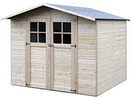 VAL GARDENA - CASETTA DA GIARDINO IN LEGNO DI ABETE BIANCO 212X182CM