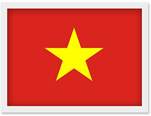 Artery8 Viet Nam National Flag Patriotic Vexillology World Flags Country Region Poster Artwork Framed Wall Art Print A4