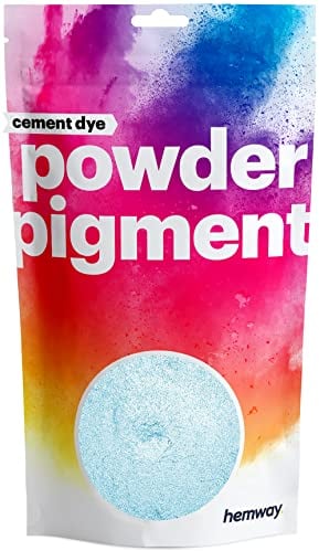 Hemway Cement Dye Powder Pigment Concrete Color Render Mortar Pointing Powdered Brick Toner Plaster - Metallic Arctic Blue - 100g / 3.5oz