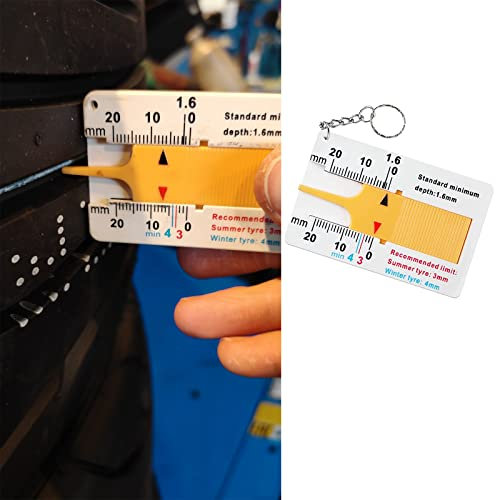 Tire Tread Depth Gauge, Portable 0-20 mm Tyre Tread Depth Gauge Tire Ruler Portable Checker Adjustable Tyre for Car Truck Motorcycle