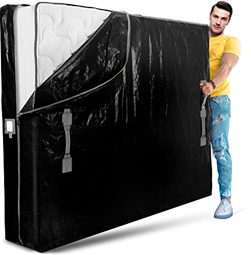 Matratzentaschen zum Umziehen mit 8 Griffen,Volle Größe,Extra dicke Matratzentasche zum Umzug,Matratzenbezug zum Umziehen mit Reißverschluss, Umzugsmatratzentasche Schutz