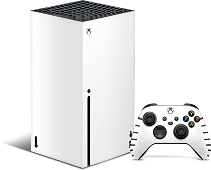 Skins4u Skin Design Schutz Folie Vinyl Aufkleber Sticker kompatibel mit Xbox Series X Gaming Wrap Faceplate Skins Cover Konsole + Controller Skin solid-State-Weiss