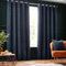 Paoletti Galaxy Chenille Eyelet Curtains - 2 Panels - Width x Drop - 117 x 137cm (46 x 54) - Navy