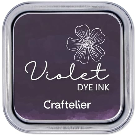 Craftelier - Stempelkissen auf Wasserbasis | Metallbox mit starkem Verschluss | Acryl- oder Gummistempel und poröse Oberflächen | Stempelgröße: 4 x 4 cm - Kartongröße: 6,3 x 6,3 cm | Farbe: Violet