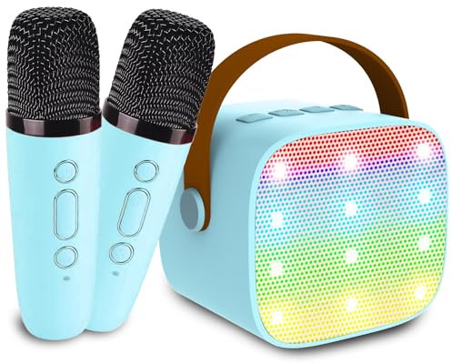 Altavoz de karaoke con luces coloridas, divertido karaoke portátil para niños y adultos