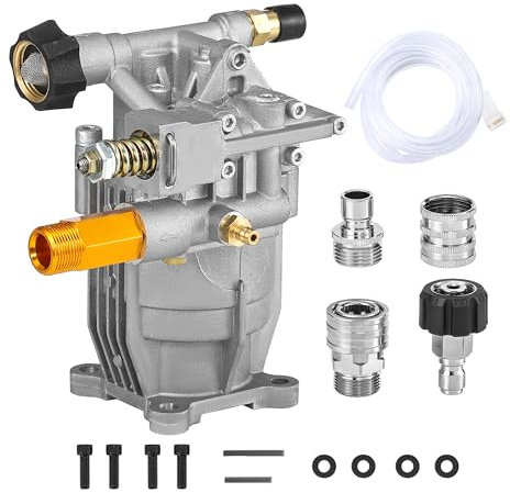 M MINGLE - 3/4 Shaft Horizontal Pressure Washer Pump - 3000 PSI Power Washer Pump - Compatible with Troybilt, Simpson, Karcher, Honda, Excel, etc multiple brands - Inlet