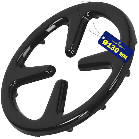 Universal Reductor Cocina Gas con Diámetro Ø 130 mm de Hierro Fundido Esmaltado - Adaptador Fogones Gas para la Cafetera y Ollas Pequeñas - Garantía de 10 Años - MONTERAL