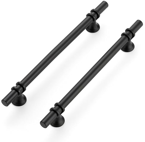 15 Stück Möbelgriffe Schwarz Schrankgriffe, 192mm Griffe für Küchenschränke | Stangengriff Design, Runder Fuß, Für Küchenschränke, Schubladen, Kommoden, Türen, Möbelaufwertung, Einfacher Austausch