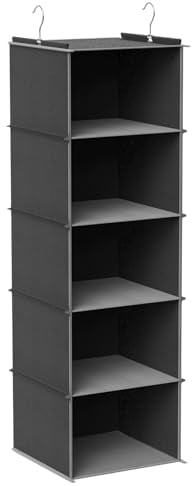 Lectorias 5 Compartimentos Organizador Armario Colgante, Organizador taquilla Vestuario Ahorro de Espacio, Plegable Closet Organizer, estanterias Colgantes Almacenamiento, 2 Bolsillos Laterales