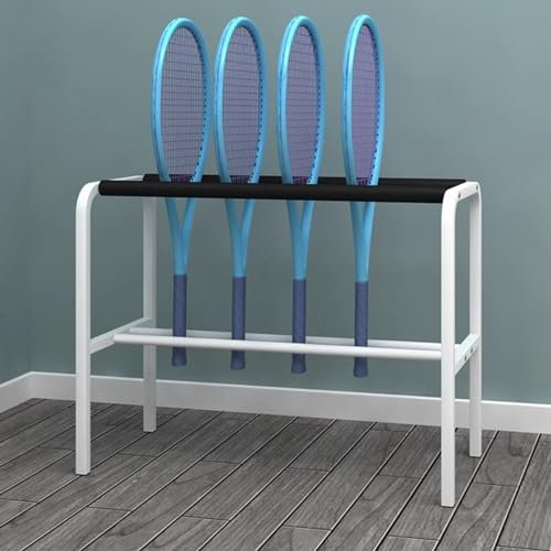 Rastrelliera Racchetta Tennis Supporto per Racchetta da Tennis da Pavimento, Porta Racchette da Tennis In Ferro con Spugna Antigraffio, Organizzatore per Racchette da Badminton da Garage di Grande Cap