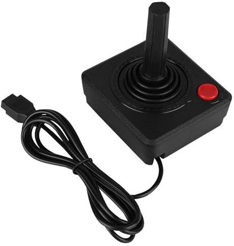HOHXFYP Controlador Joystick Analógico 3D, Controladores de Joystick Clásicos Retro Compatibles con Consola 2600, 7800, Joystick de Control de Juego de 9 Pines con Botón