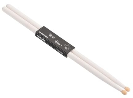 QUARKZMAN 1 Paar Drumstick 5A Ahornholz Schlagzeug Sticks mit Rutschfestem Griff Weiß Klassischer Drumstick Holzspitze für Schlagzeug Musikinstrument Percussion