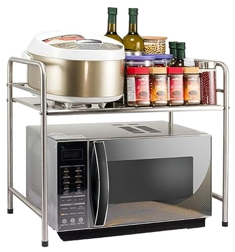 FYLDQAXU Soporte para microondas, estantes de Cocina de Acero Inoxidable, estantes para Horno microondas, Estante de Especias, Suministros de Cocina, Estante de Almacenamiento, Soporte para Impresora